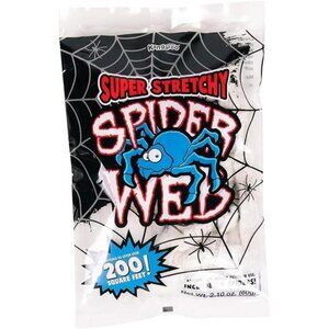 200 sq. Ft Fake Spider Webs with 4 Spiders - Stretchable Cobweb Halloween Decor